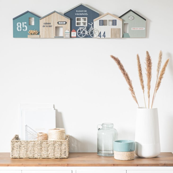 Maisons du Monde Decoración de pared de cabañas de pescador multicolores 83x22 Solo hoy