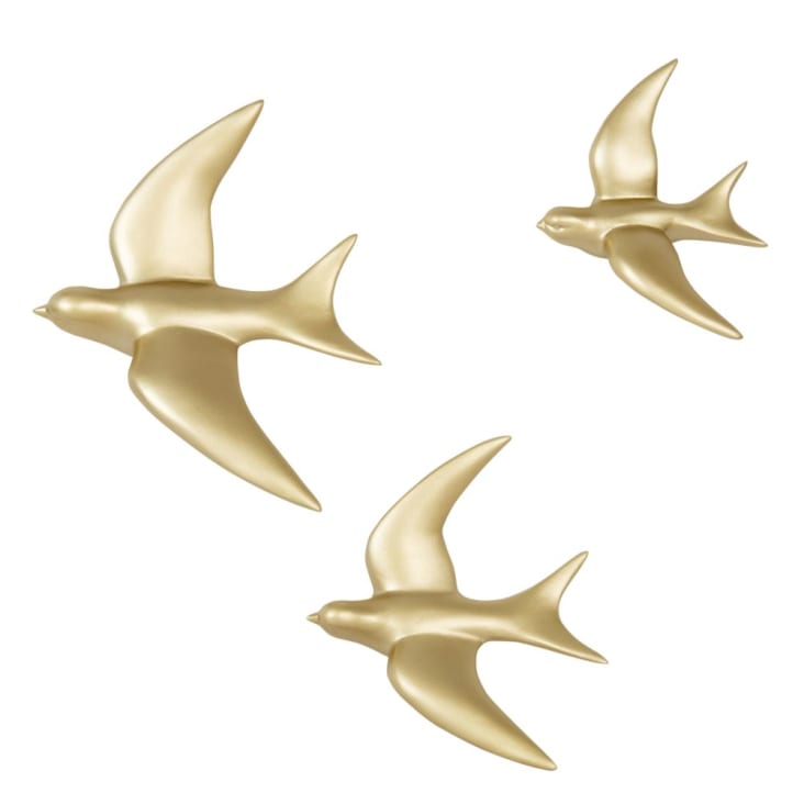 Maisons du Monde SWALLOW - Decoración de pared con 3 pájaros dorados Oferta especial de fábrica