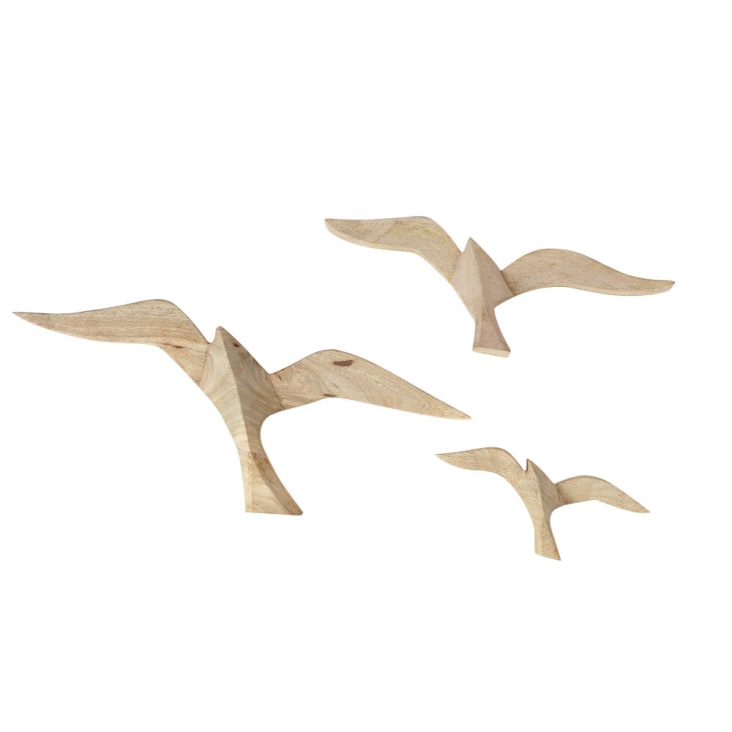 Maisons du Monde HOEDIC - Decoración de pared con gaviotas de mango tallado (x3)