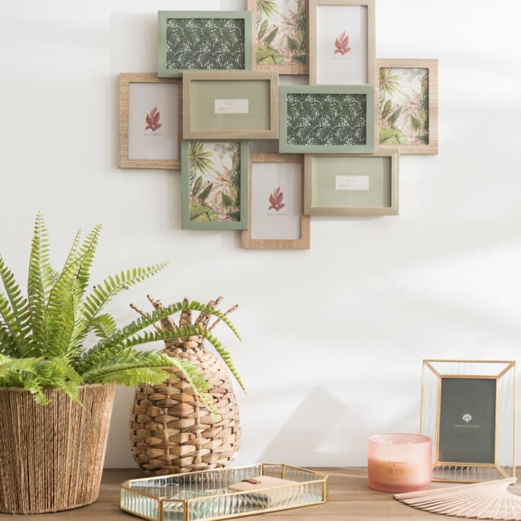 Maisons du Monde Marco multifotos para 10 fotos verde dorado y beige 58x49 Envío internacional gratuito