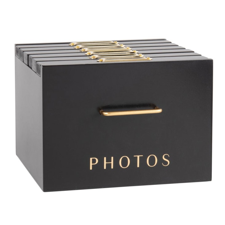 Maisons du Monde Caja para fotos con 6 álbumes negra y dorada