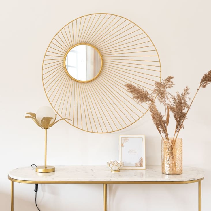 Maisons du Monde REBECCA - Marco de fotos blanco y dorado 15x20 Libre de impuestos
