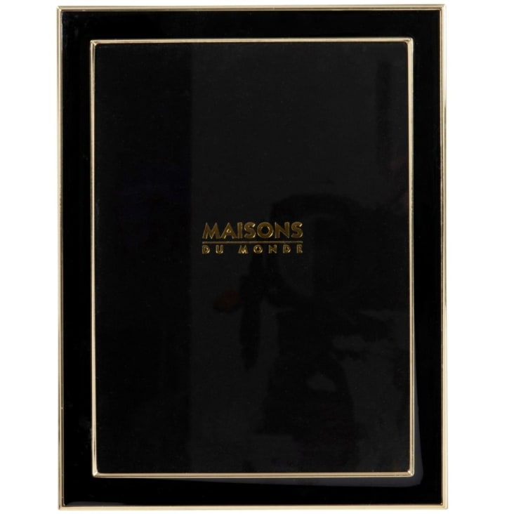 Maisons du Monde REBECCA - Marco de fotos de metal negro y dorado 15x20 cm