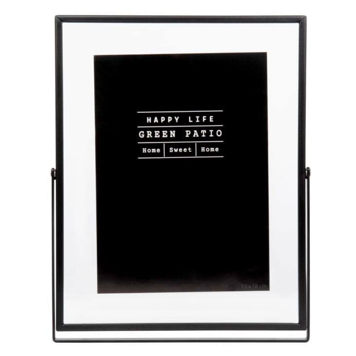 Maisons du Monde BOBBY - Marco de sobremesa de metal negro y cristal 13x18 Ofertas