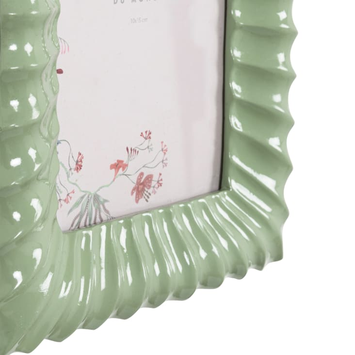 Maisons du Monde Lopuna - Marco de fotos de resina con efecto de olas verdes de 11x16 cm Gran oferta