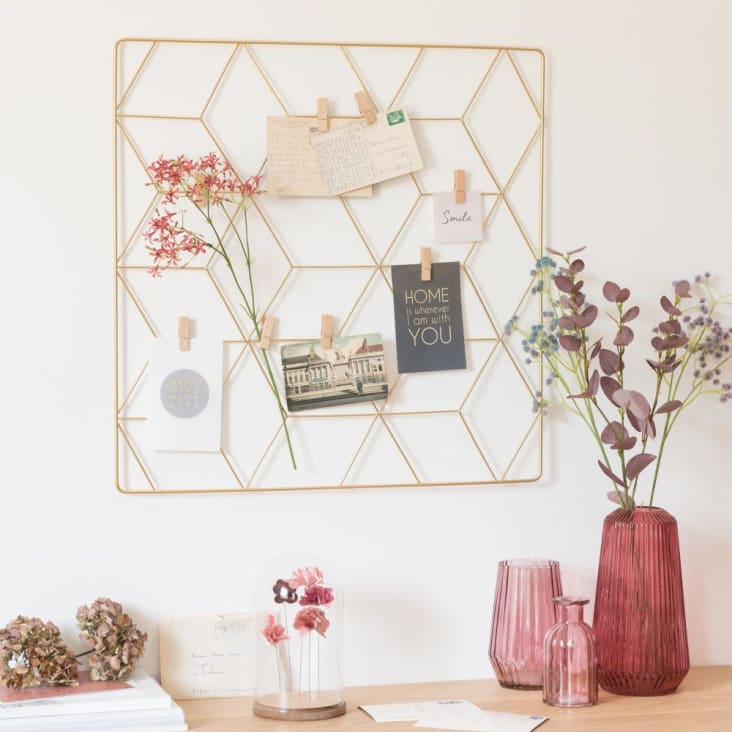 Maisons du Monde GRAPHIC - Tablón de metal dorado 60x60 Rebajas baratas