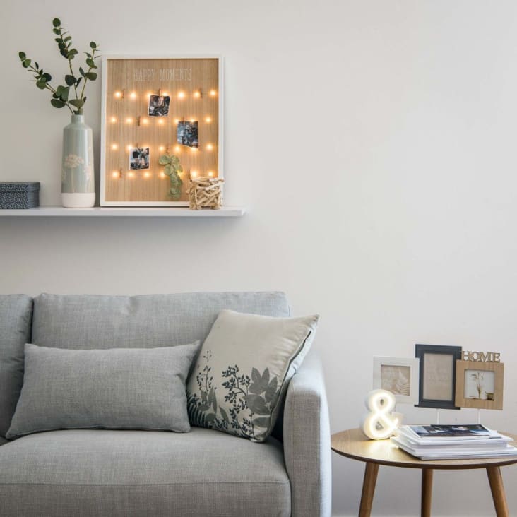 Maisons du Monde Tablón luminoso para colgar fotos de madera de pino 40x50 Los más vendidos