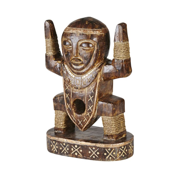 Maisons du Monde Figurita tótem marrón y marrón oscuro Alt. 28