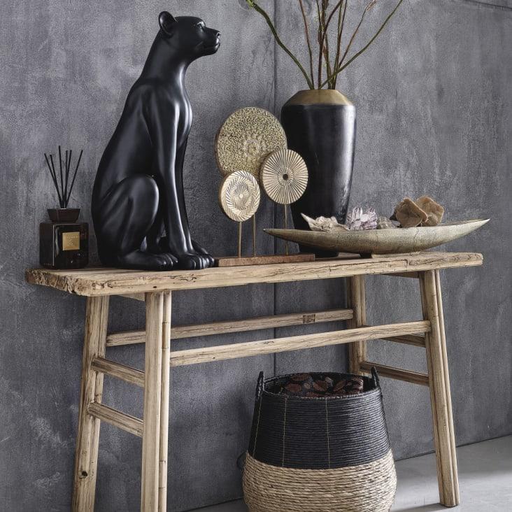 Maisons du Monde ANIKO - Figura de leona negra Alt. 74 Solo hoy
