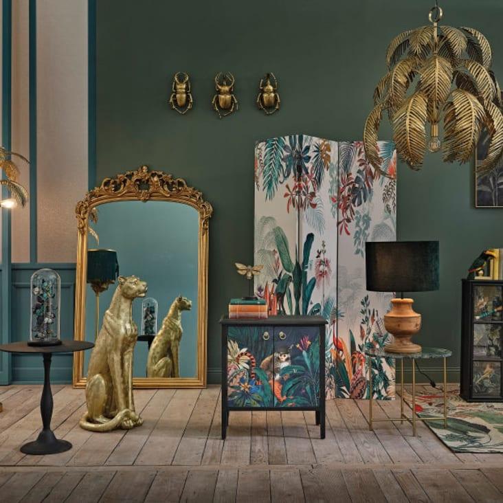Maisons du Monde Estatua de león de polirresina dorada Alt.90 Tienda de fábrica