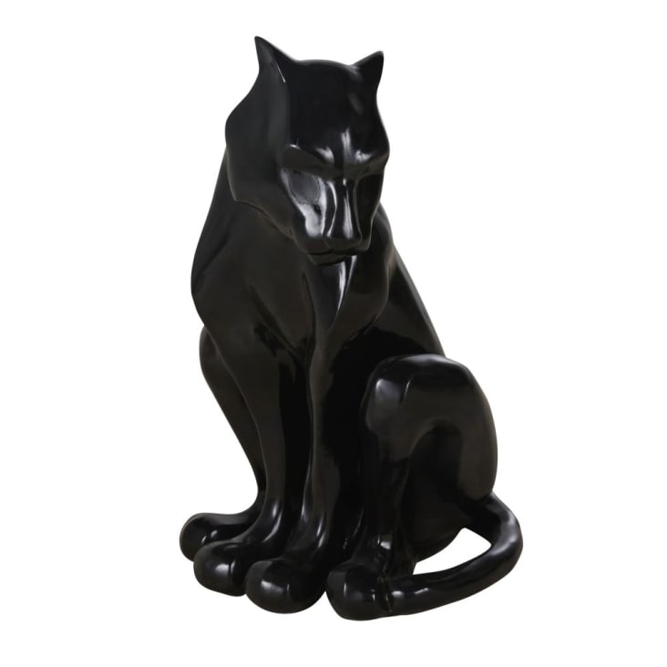 Maisons du Monde Figura de tigre de magnesita reciclada negra Alt.80