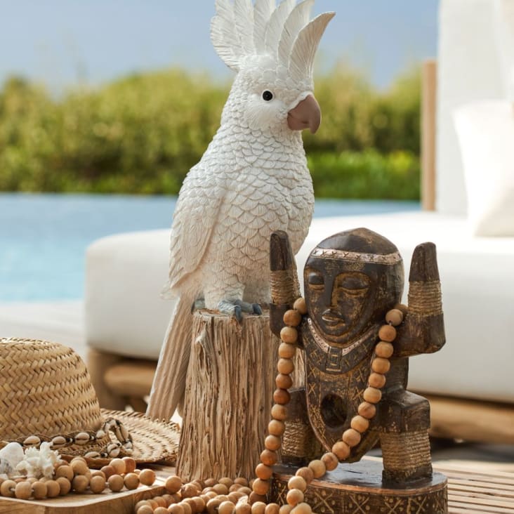 Maisons du Monde KAKATO - Estatua de jardín de cacatúas con raíces de árbol blanco Alt. 51 2025