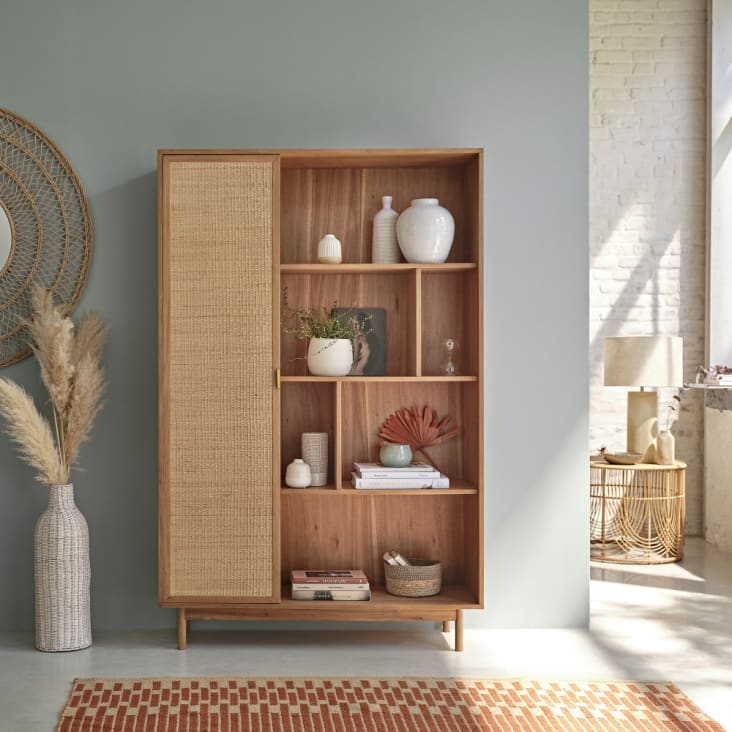 Maisons du Monde MANON - Jarrón grande de ratán trenzado beige Alt. 61 Outlet online
