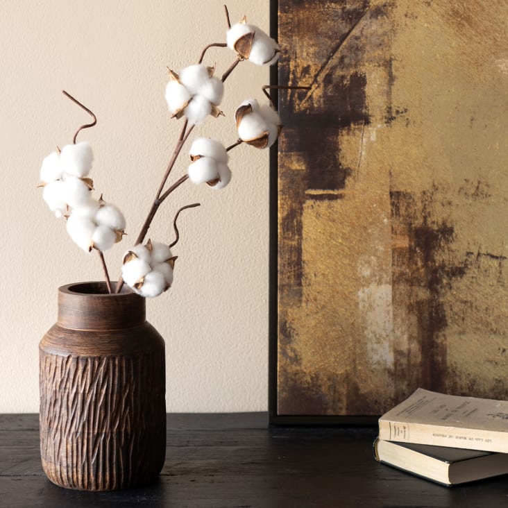 Maisons du Monde Tallos de algodón seco blanco y marrón Rebajas de fábrica