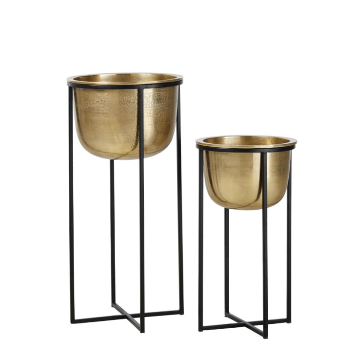 Maisons du Monde OTIS - Maceteros de metal dorado Alt. 62 (x2) Oferta especial de fábrica