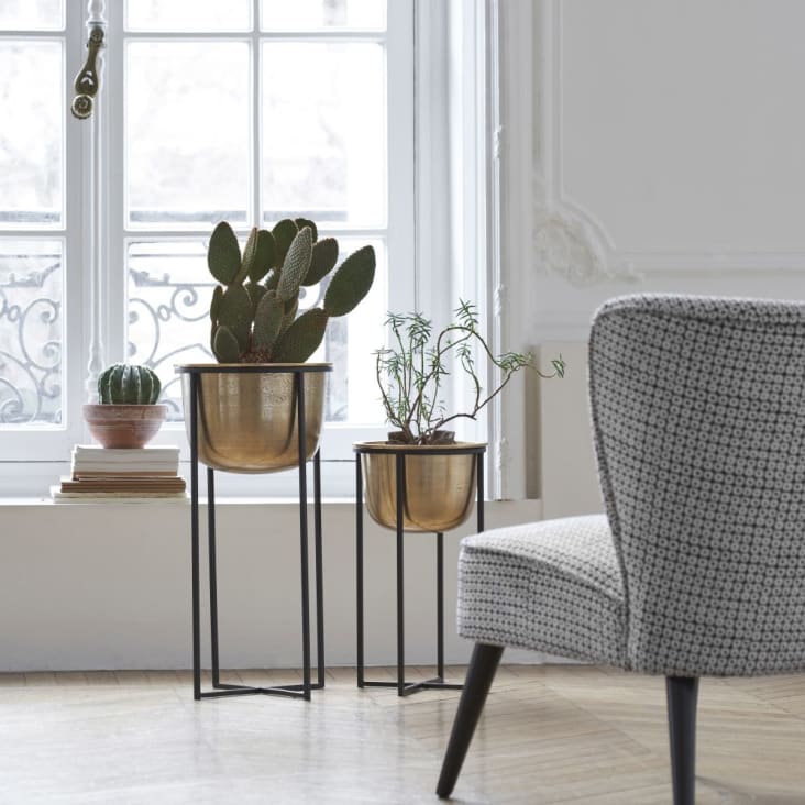 Maisons du Monde OTIS - Maceteros de metal dorado Alt. 62 (x2) Oferta especial de fábrica