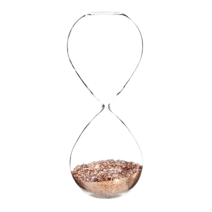 Maisons du Monde Copper - Reloj de arena de purpurina de cristal H 25 cm COPPER En oferta