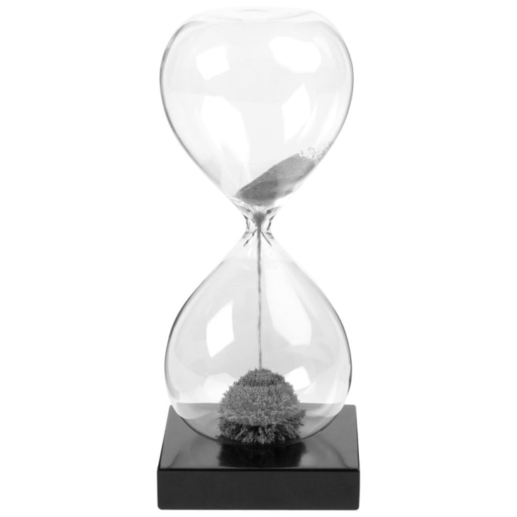 Maisons du Monde Reloj de arena imantado de cristal sobre base negra Libre de impuestos