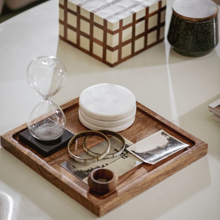 Maisons du Monde Reloj de arena imantado de cristal sobre base negra Libre de impuestos