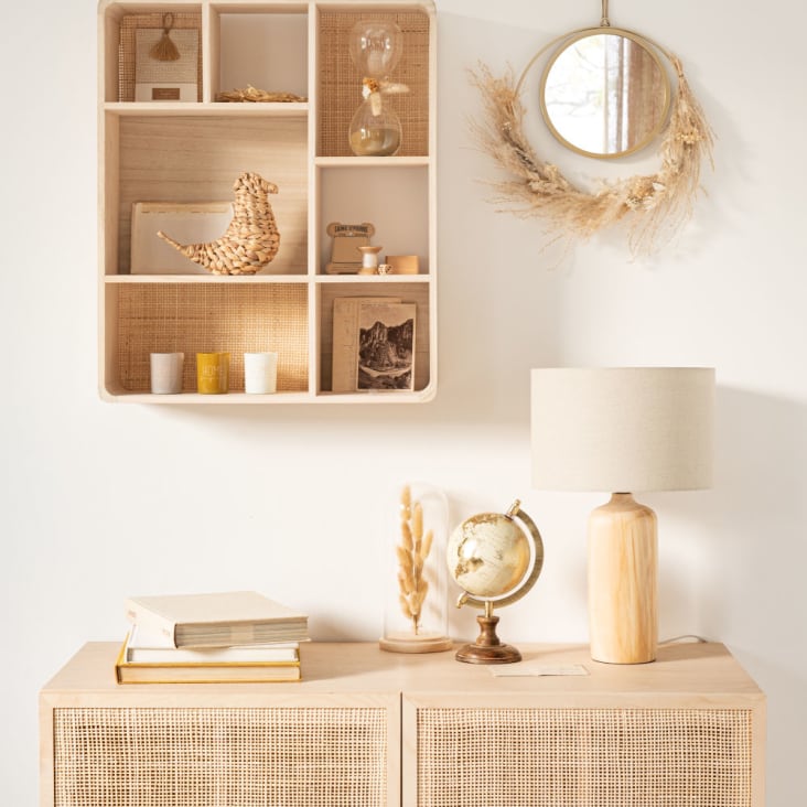 Maisons du Monde Reloj de arena de cristal con ornamento de flor seca Descuentos del mes