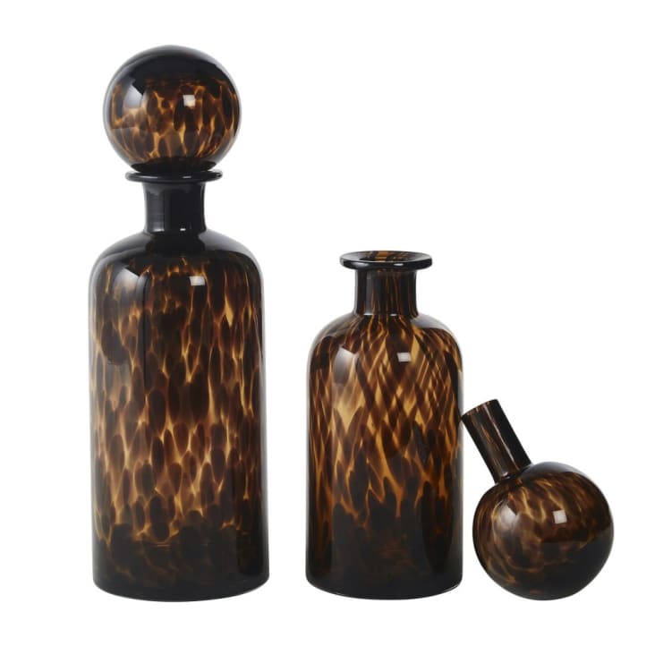 Maisons du Monde BECKERO - Frascos decorativos de cristal tintado marrón y negro Alt. 35 (x2) Oferta exclusiva