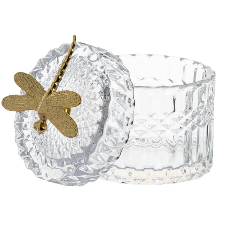 Maisons du Monde LUNA - Bombonera de cristal transparente con libélula dorada En línea