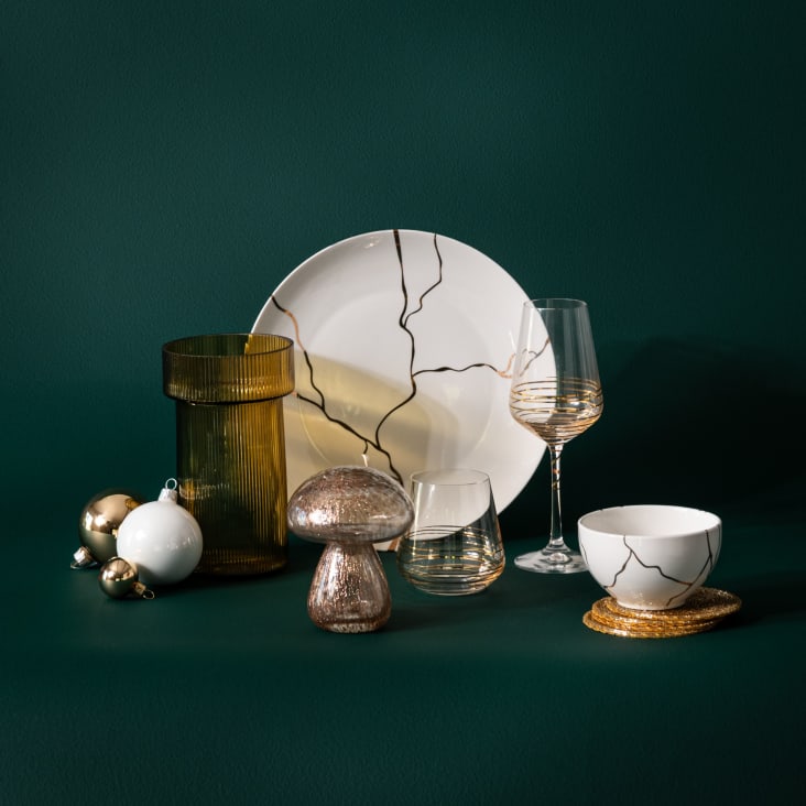 Maisons du Monde Figura de seta de cristal tintado marrón Alt.13 Outlet online